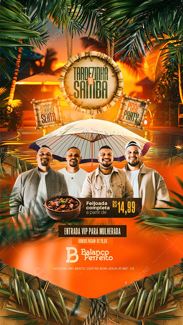 Flyer Story Tardezinha do Samba Artistas Social Media PSD Editável