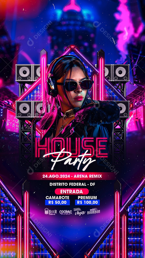 Flyer Story House Party Artista Social Media PSD Editável