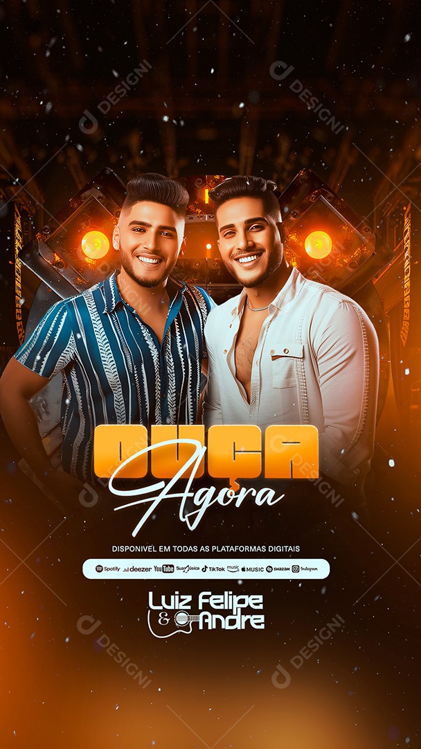 Flyer Story Ouça Agora Artistas Social Media PSD Editável