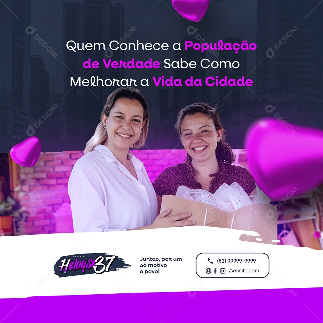 Política quem Conhece População de Verdade Social Media PSD Editável