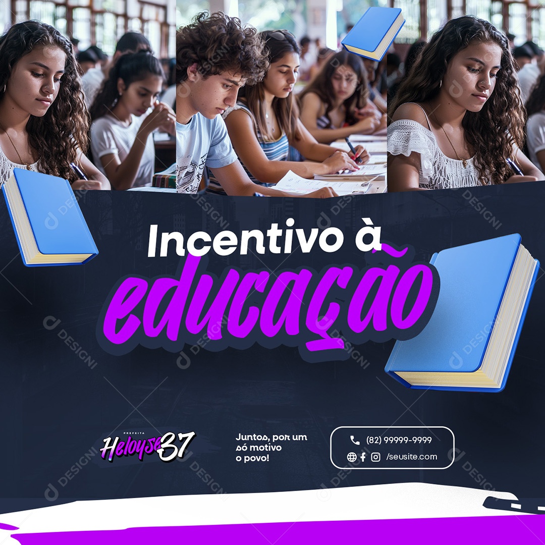 Política Incetivo a Educação Social Media PSD Editável