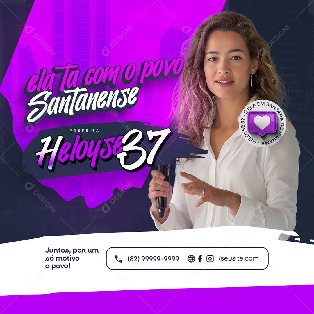 Política Ela te com o Povo Santanense Social Media PSD Editável