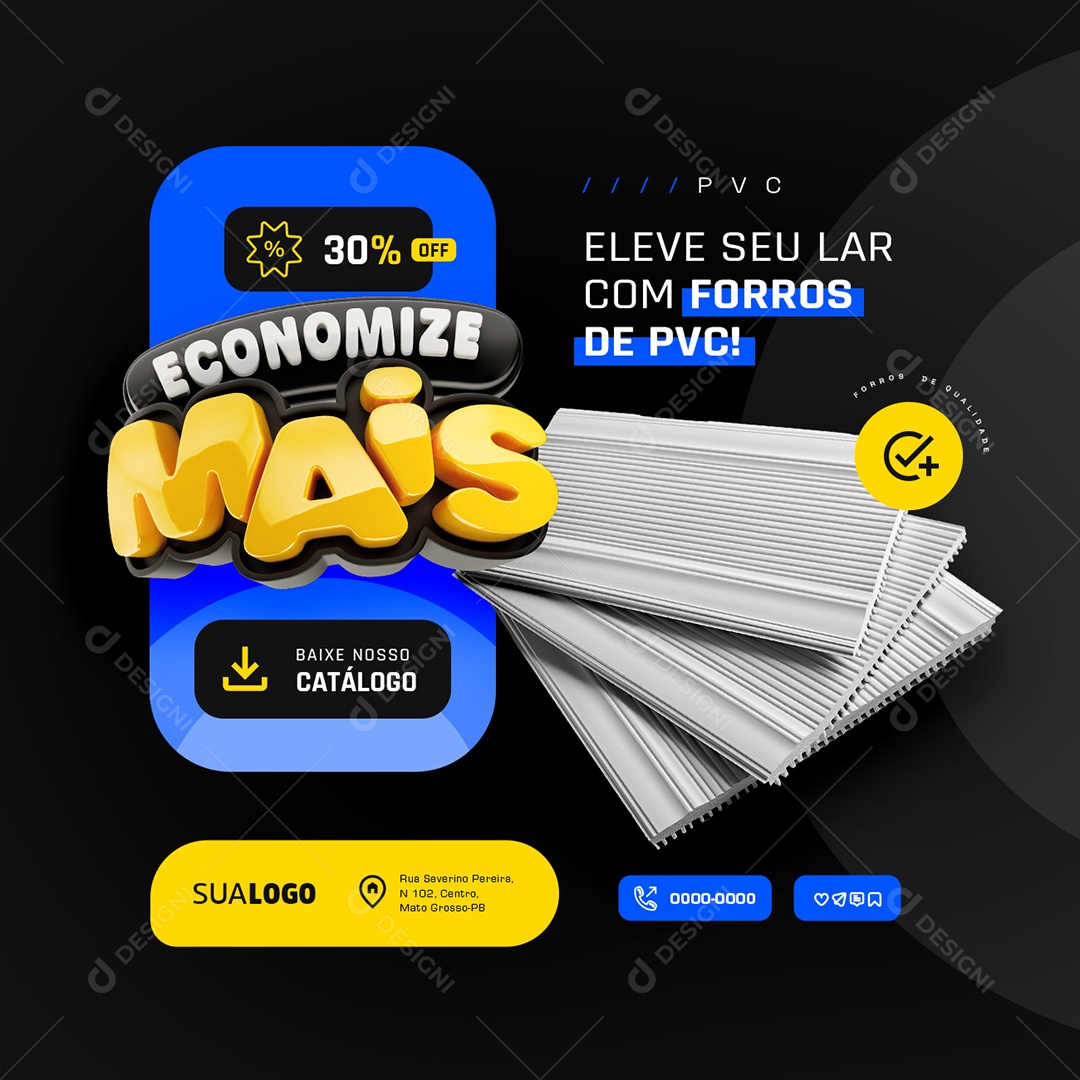 Economize mais Eleve seu Lar com Forros de Pvc Social Media PSD Editável