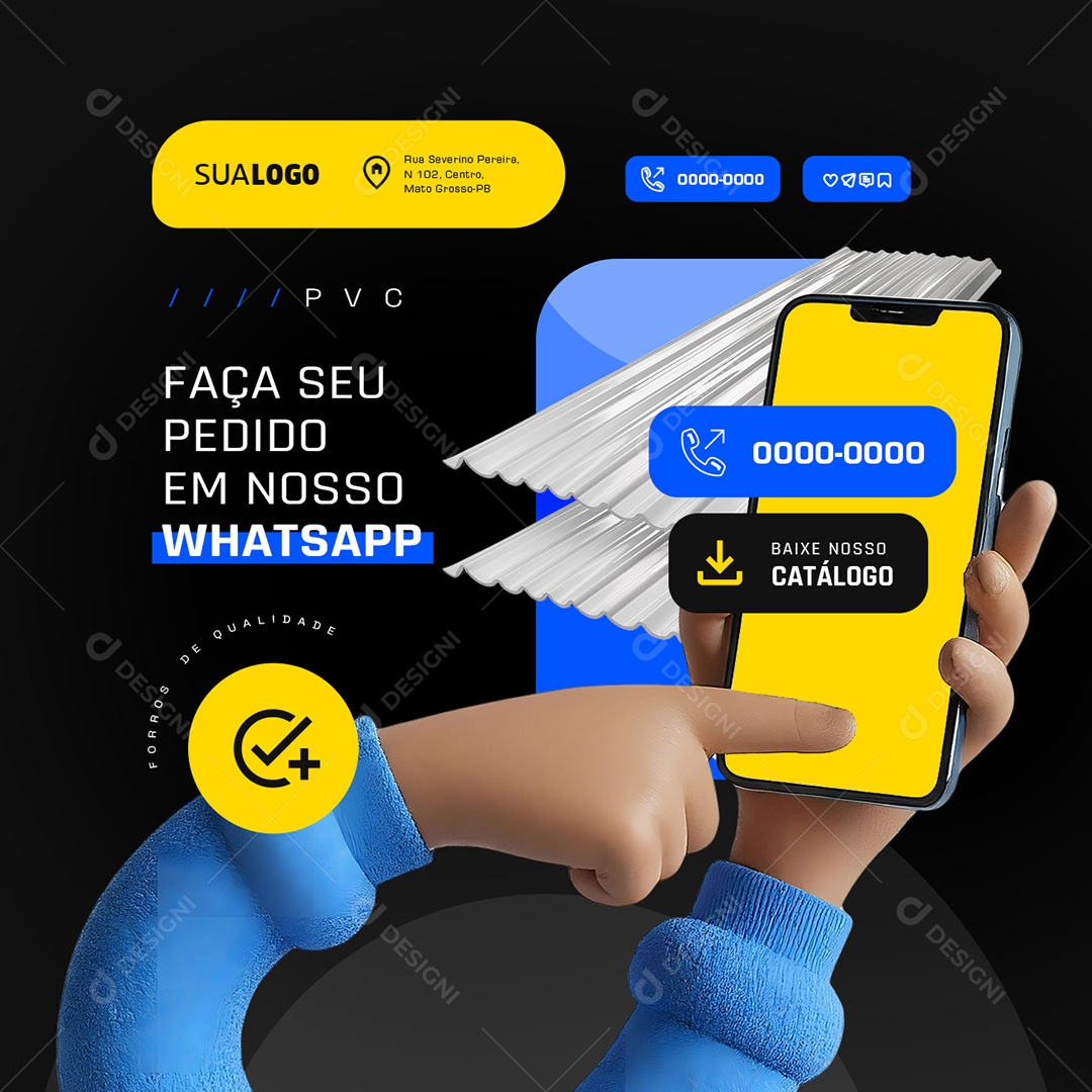 Economize Mais Faça seu Pedido em nosso Whatsapp Social Media PSD Editável