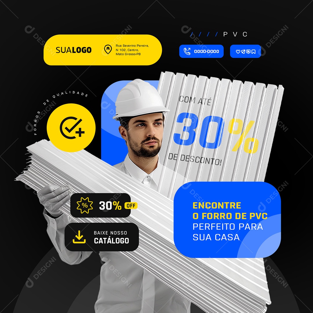 Economize mais  Encontre o Forro de Pvc Perfeito Social Media PSD Editável