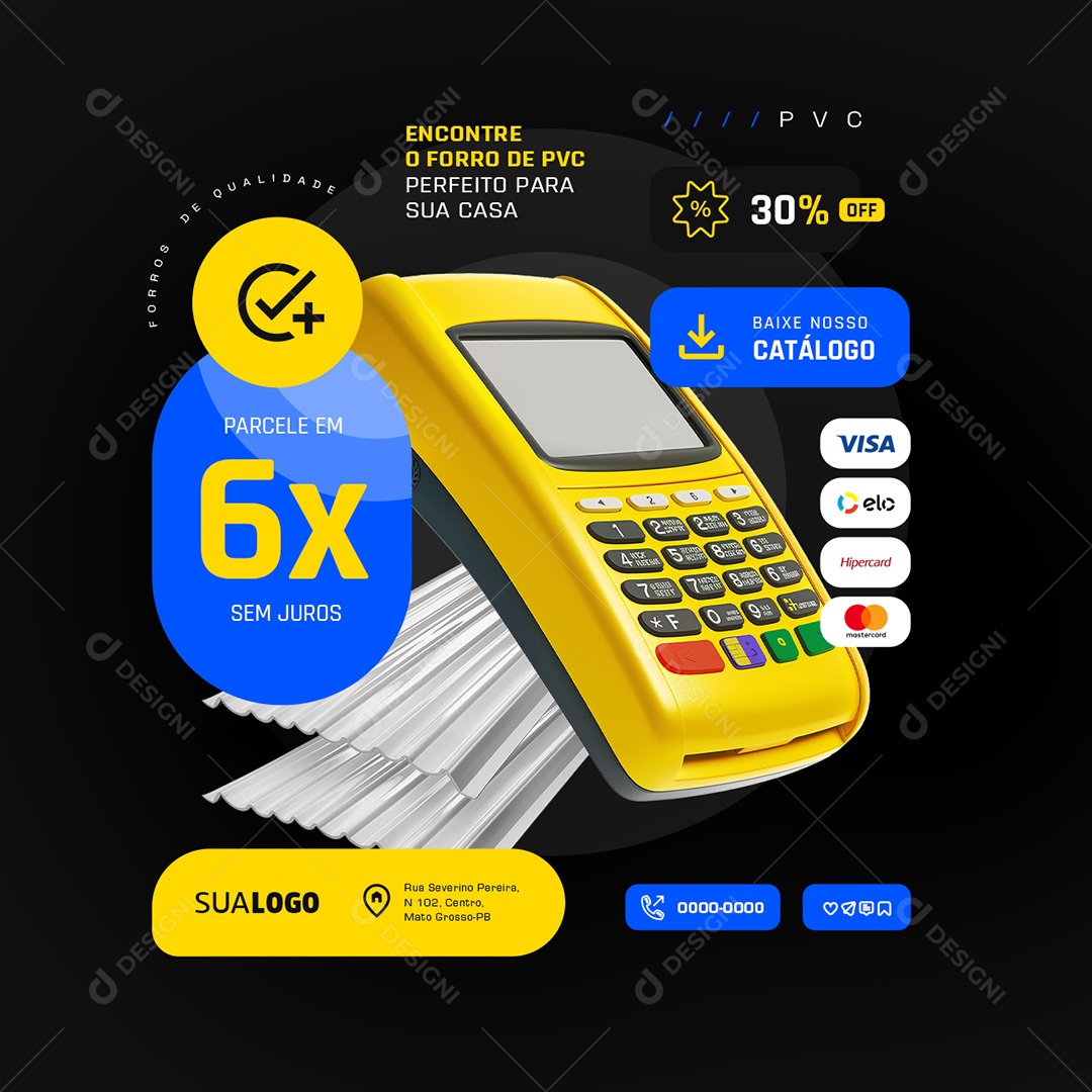 Economize mais Encontre o Forro de Pvc  Perfeito para sua Casa Social Media PSD Editável