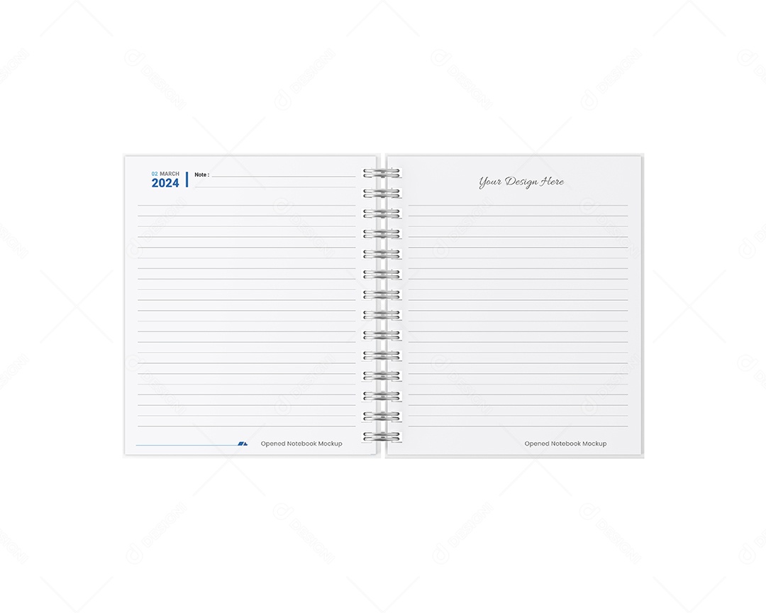 Caderno Aberto Mockup PSD Editável