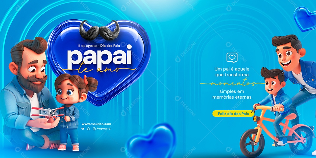 Carrossel Dia dos Pais 11 de Agosto Social Media PSD Editável