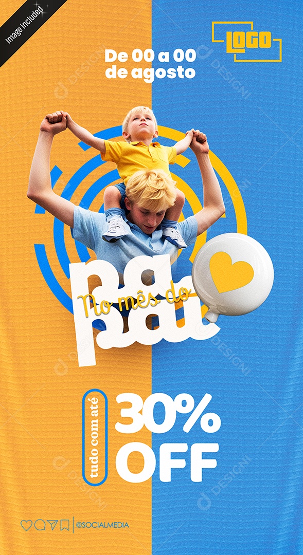 Story Tudo com 30% Off no Mês do Papai Social Media PSD Editável