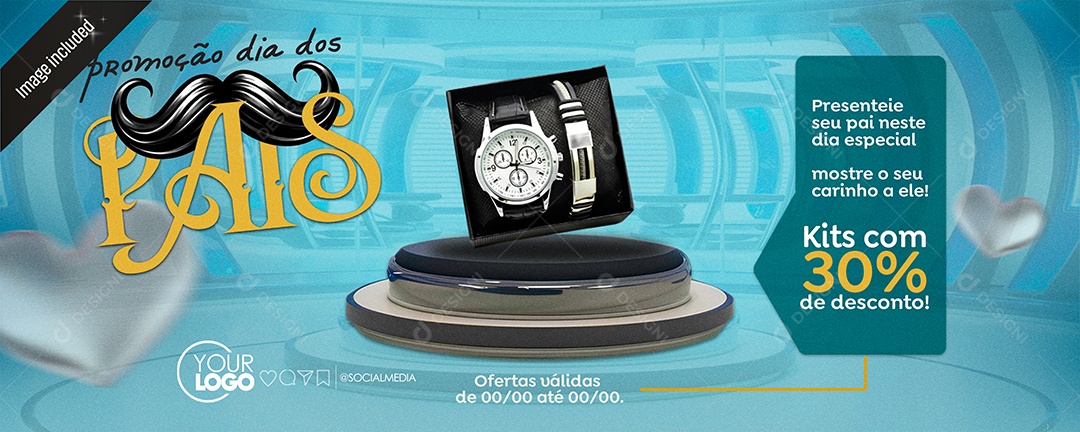 Father's Day Promotion Banner, Watches, Social Media, PSD, Editable