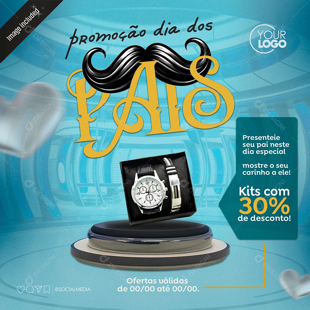 Promoção Dia dos Pais Relojoaria Social Media PSD Editável