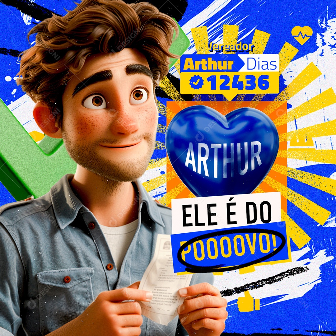 Política Ele é do Povo Social Media PSD Editável