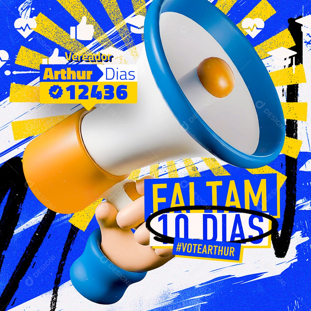 Política Faltam 10 Dias Social Media PSD Editável