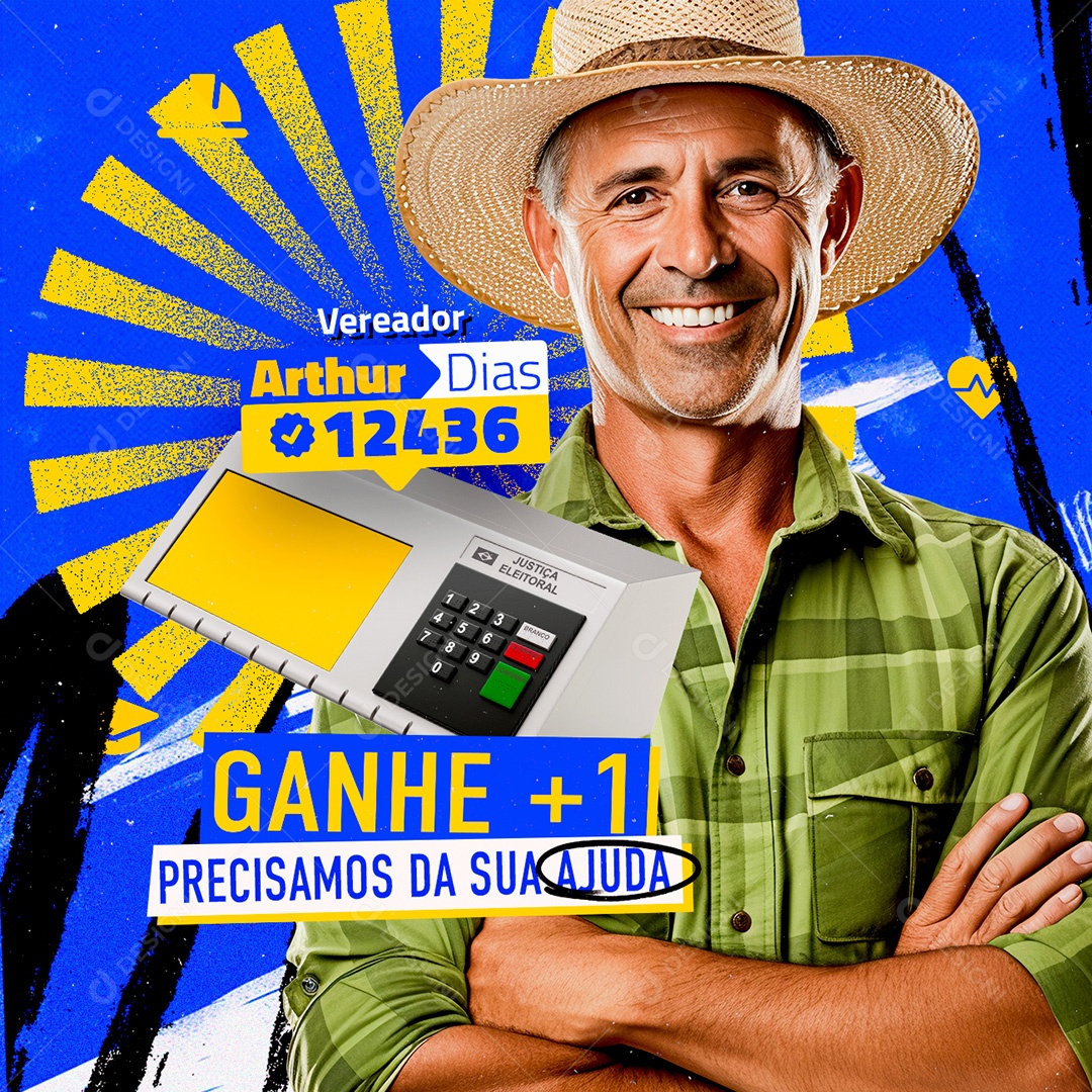 Política Gnahe mais um Precisamos da sua Ajuda Social Media PSD Editável