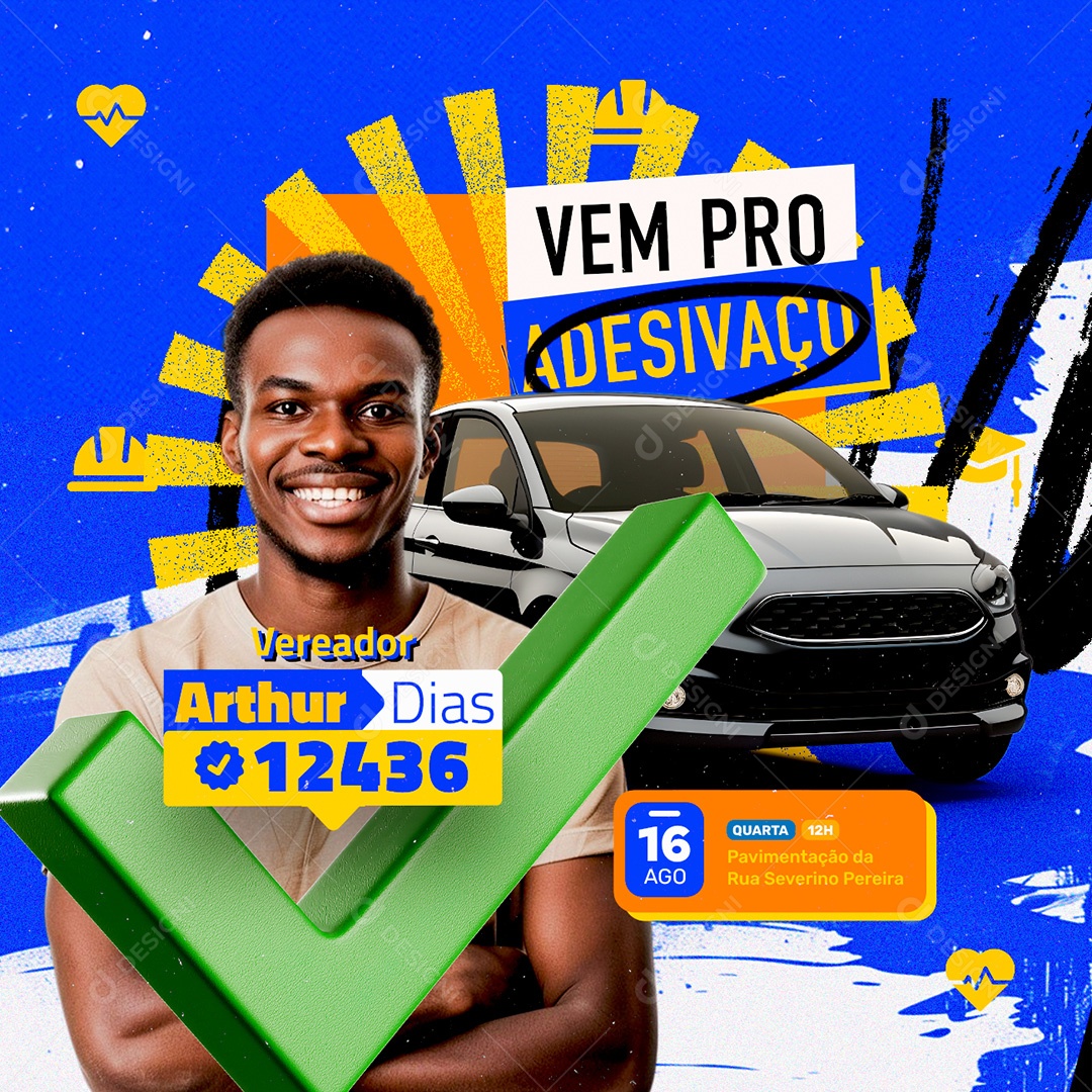 Política Vem pro Adesivaço Social Media PSD Editável