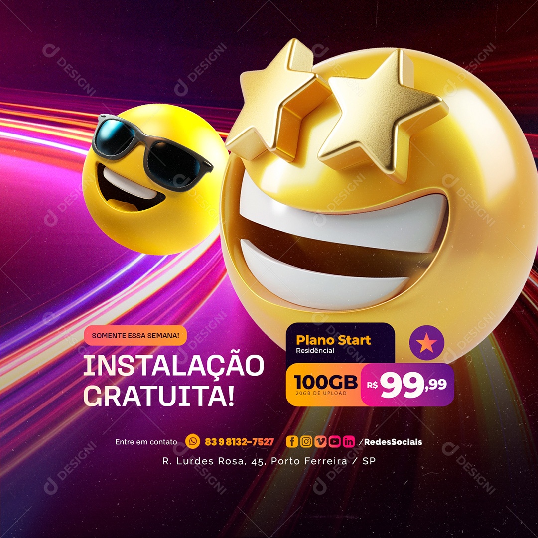 Instalação Gratuita Social Media PSD Editável