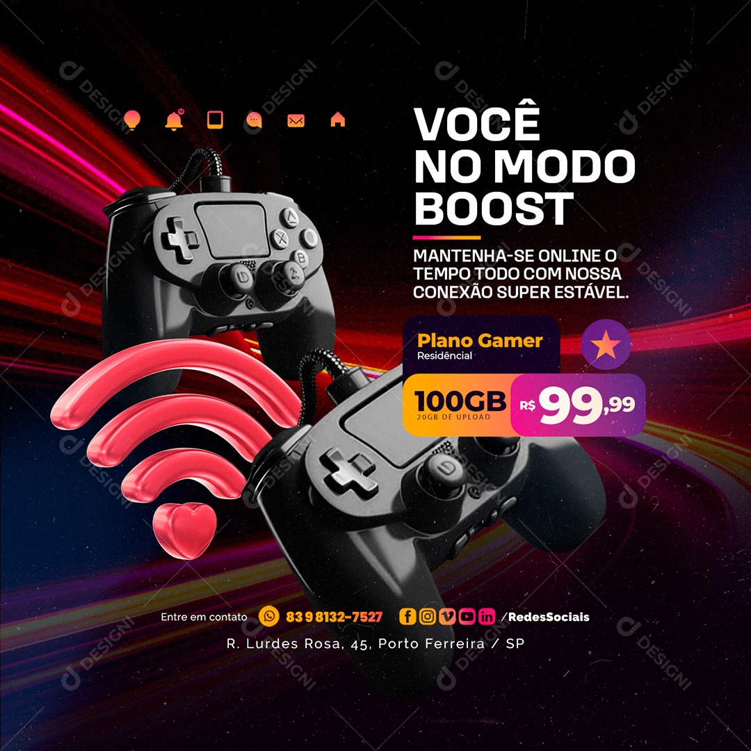 Você no Modo Boost Social Media PSD Editável