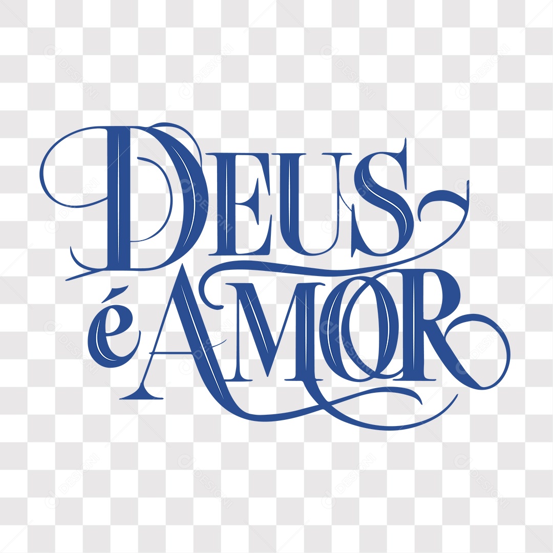 Lettering Religioso Deus é Amor EPS + PNG