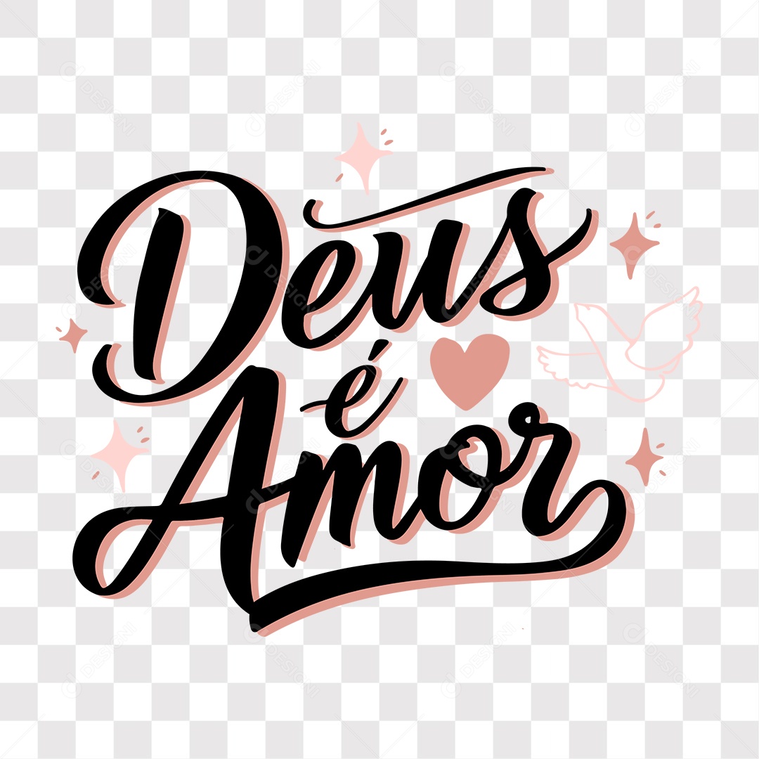 Lettering Religioso Deus é Amor EPS + PNG