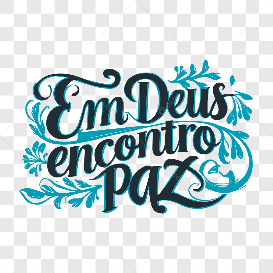 Lettering Religioso Em Deus Encontro Paz EPS + PNG