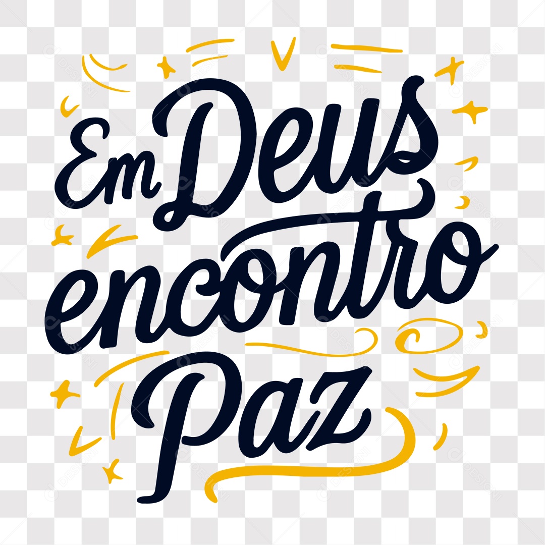 Lettering Religioso Em Deus Encontro Paz EPS + PNG