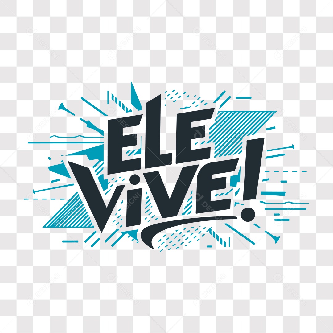 Lettering Religioso Ele Vive EPS + PNG