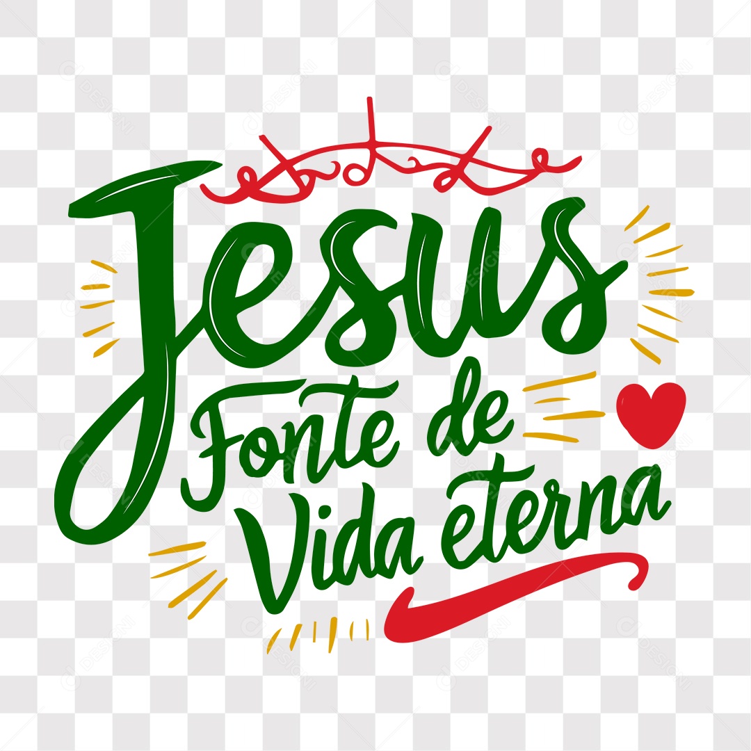 Lettering Religioso Jesus Fonte De Vida Eternar EPS + PNG