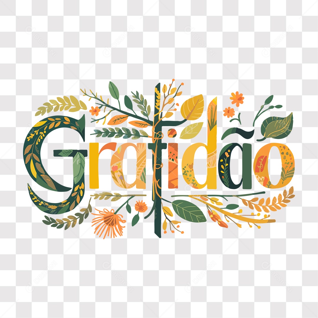 Lettering Religioso Gratidão EPS + PNG
