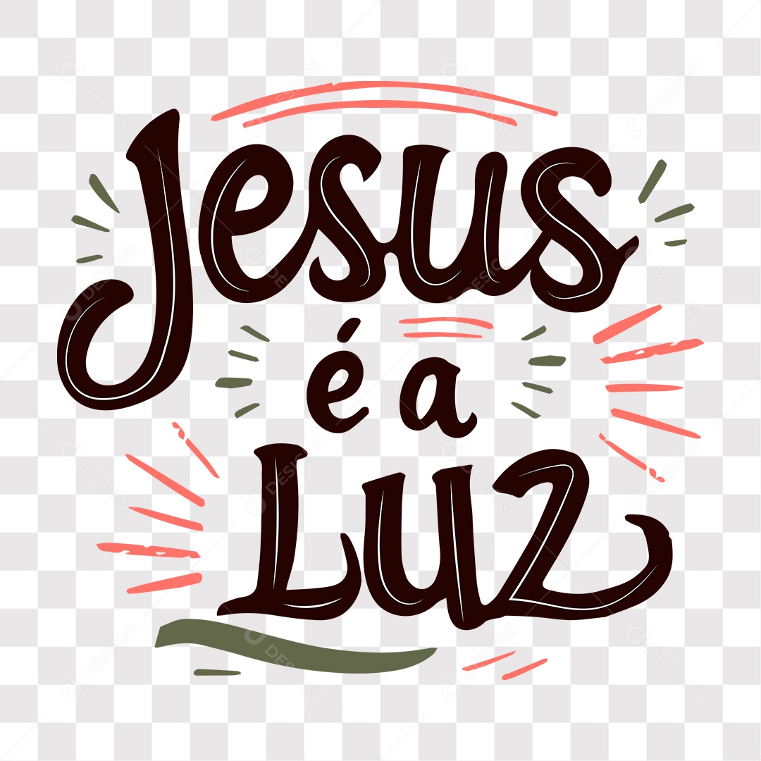 Lettering Religioso Jesus é a Luz EPS + PNG