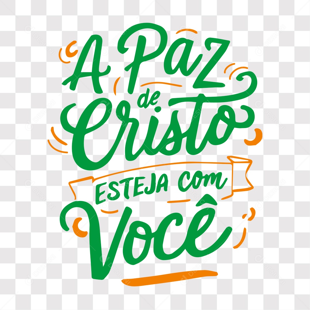 Lettering Religioso A Paz de Cristo Esteja com Você EPS + PNG