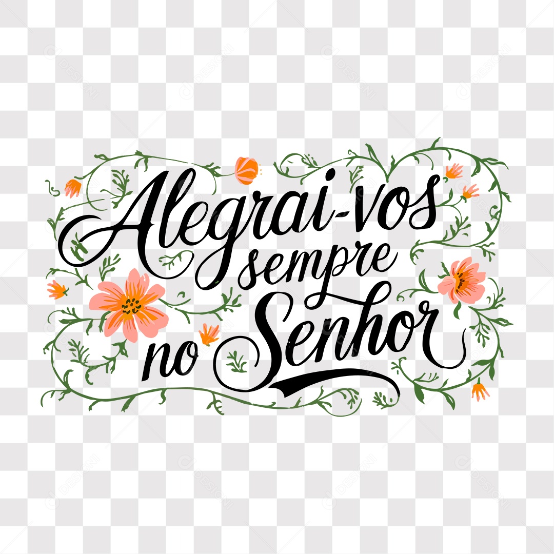 Lettering Religioso Alegrai-Vos Sempre no Senhor EPS + PNG