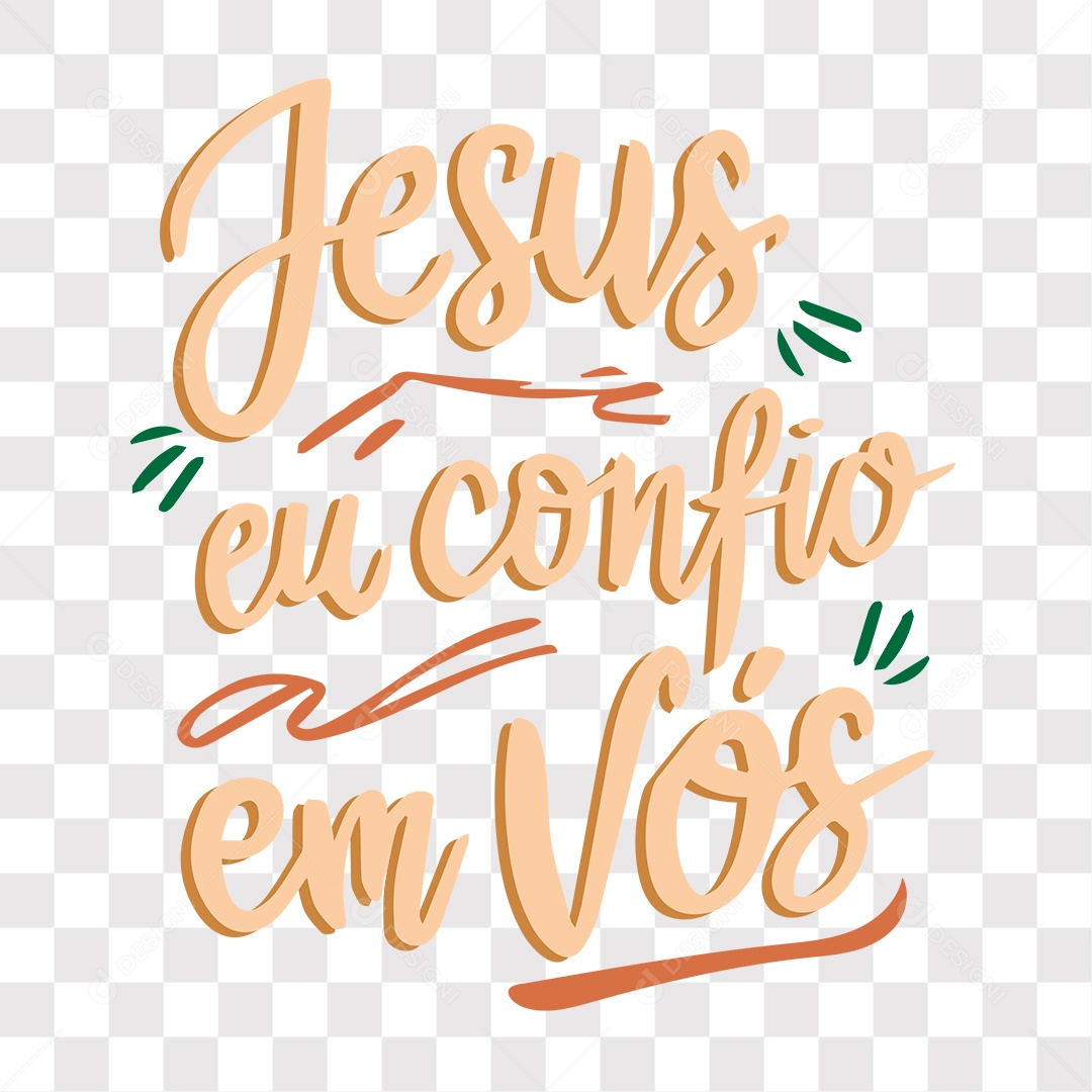 Lettering Religioso Jesus Eu Confio em Vós EPS + PNG