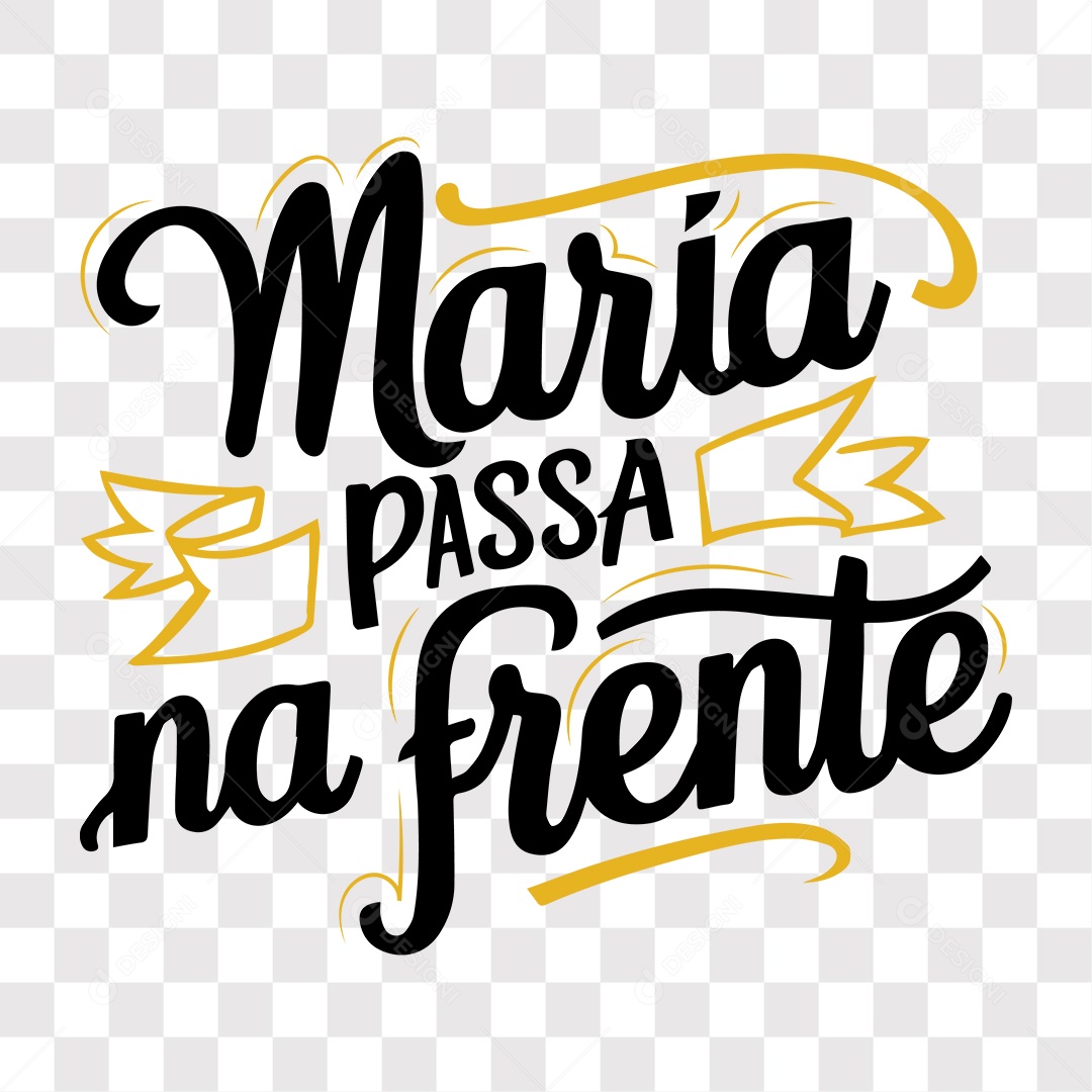 Lettering Religioso Maria Passa na Frente EPS + PNG