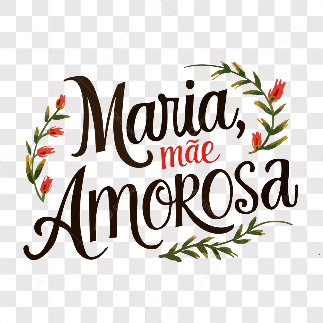 Lettering Religioso Maria Mãe Amorosa EPS + PNG