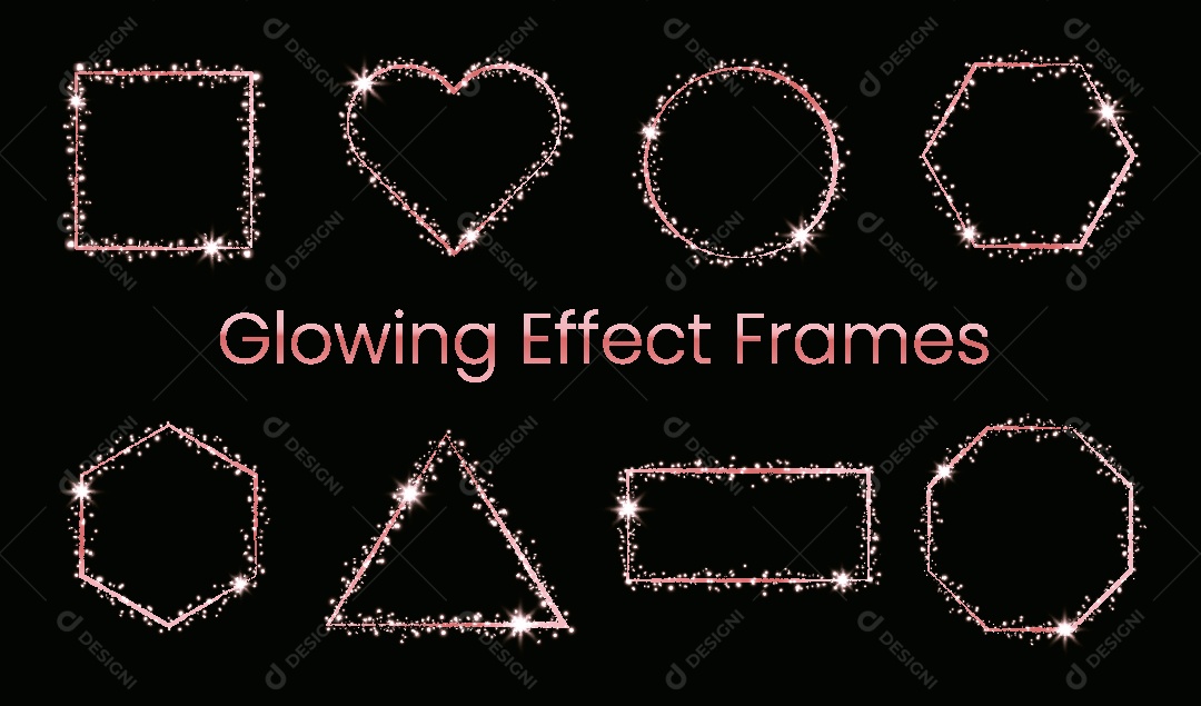 Conjunto de Moldura Efeito Brilhante Vetor EPS