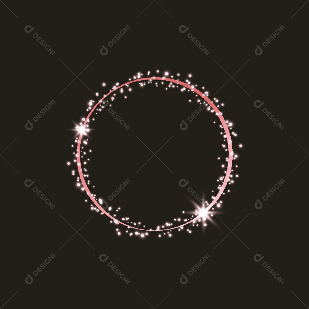 Moldura Redonda com Efeito Brilhante Vetor EPS