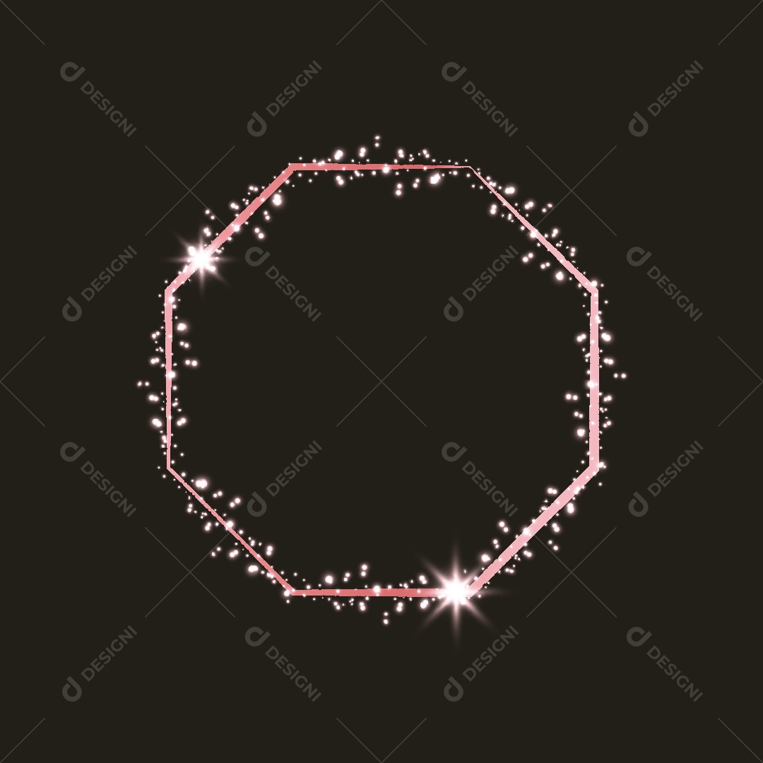 Moldura Octogonal com Efeito Brilhante Vetor EPS