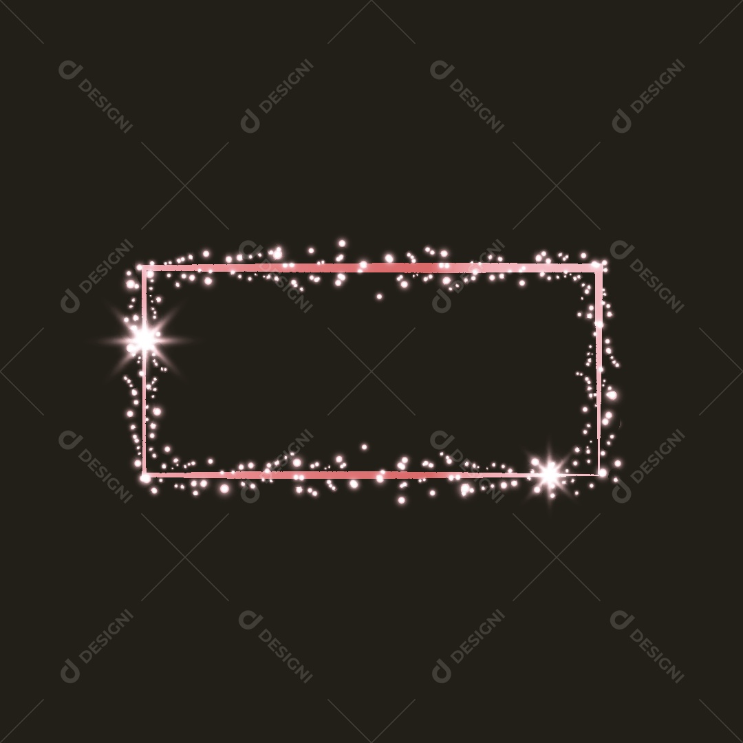 Moldura Retangular com Efeito Brilhante Vetor EPS