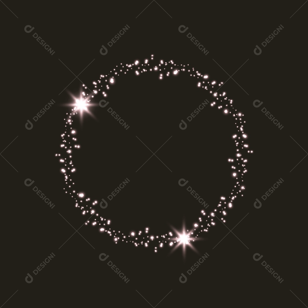 Moldura Redonda com Efeito Brilhante Vetor EPS