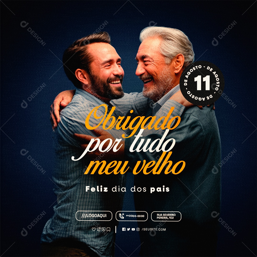 Father's Day August 11th Thank you for everything my Old Editable Social Media PSD