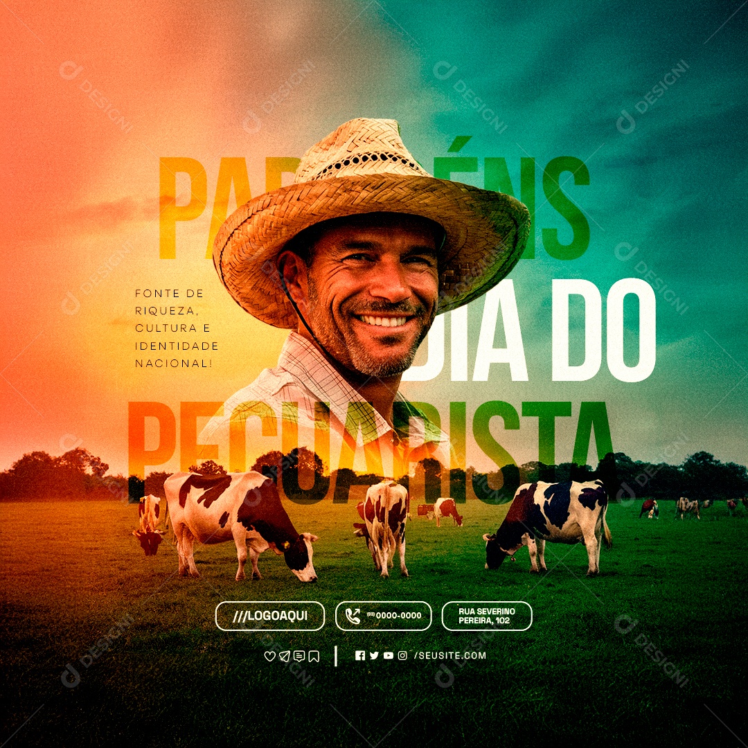 Dia do Pecuarista 15 de Julho Social Media PSD Editável