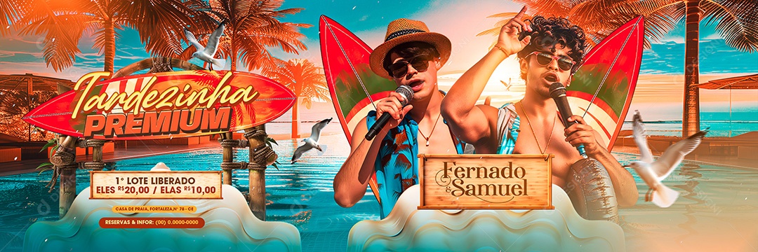 Flyer Carrossel Tardezinha Premium Fernando e Samuel Social Media PSD Editável