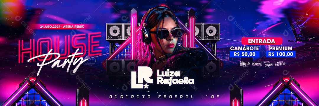 Flyer Carrossel House Party Artista Social Media PSD Editável