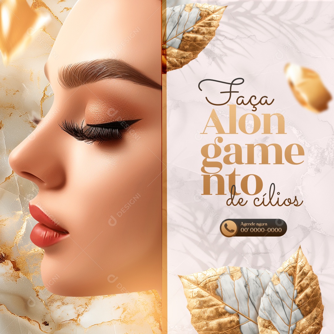 Estética Faça Alongamento de Cílios Social Media PSD Editável