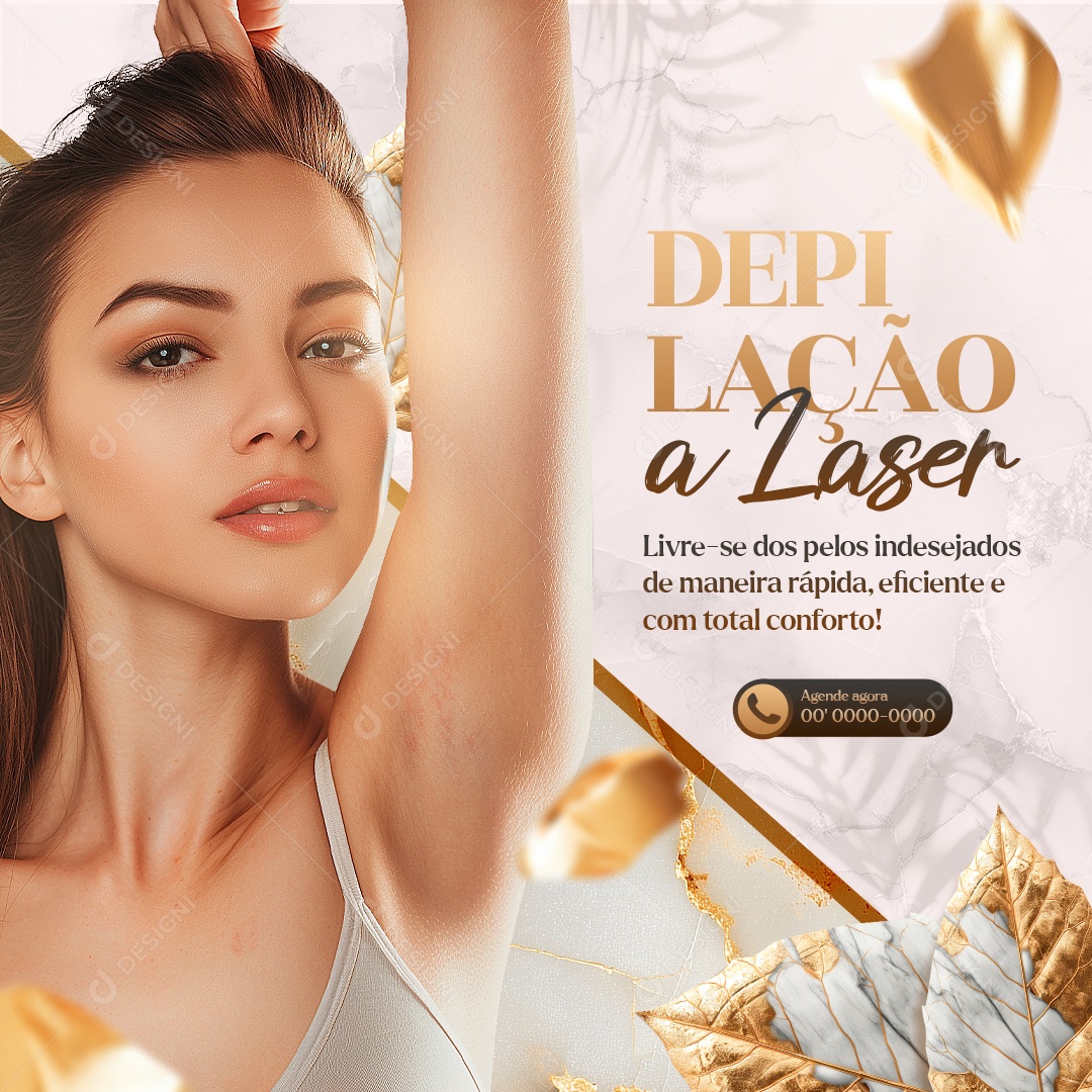 Estética Depilação a Laser Social Media PSD Editável