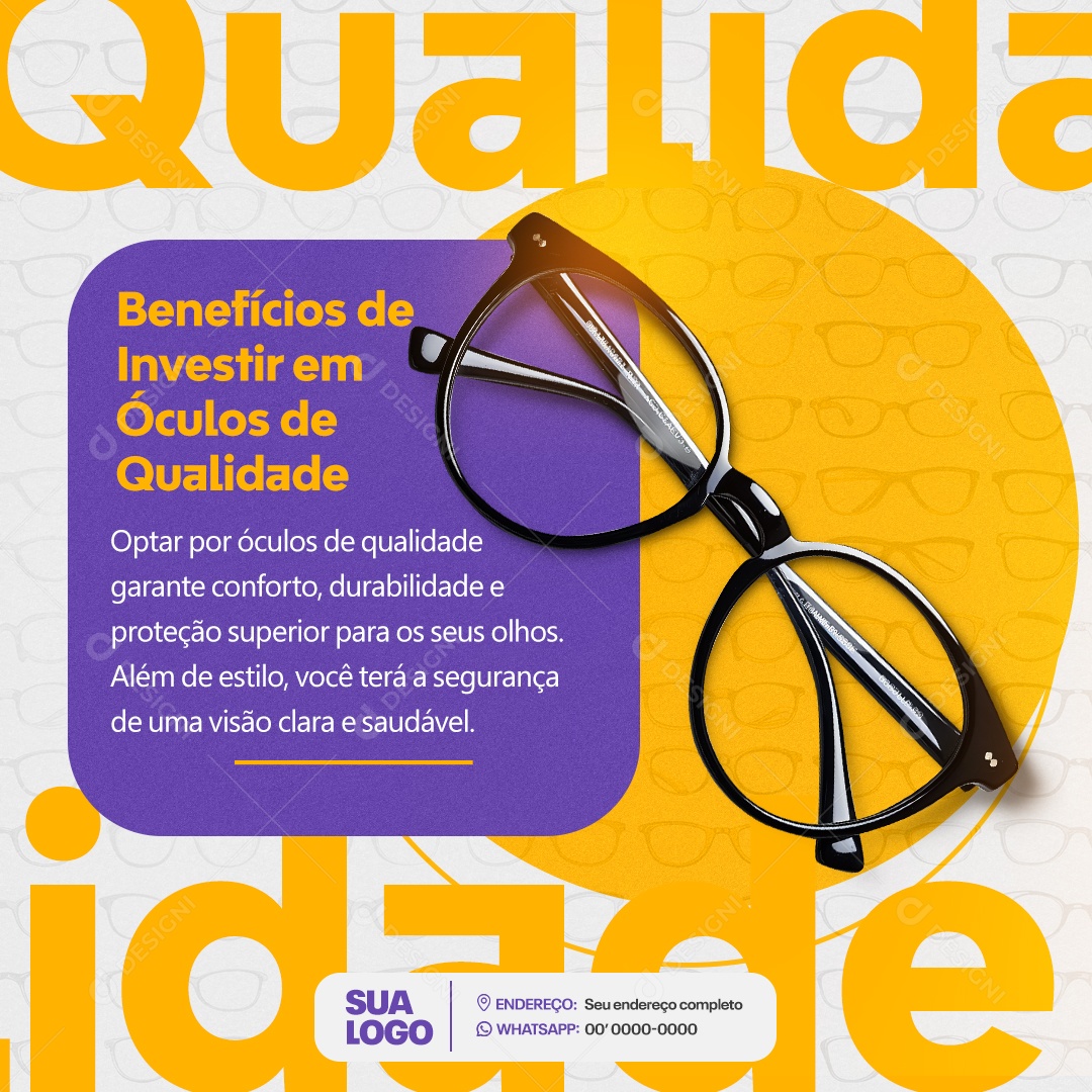 Ótica Benefícios de Investir em Óculos de Qualidade Social Media PSD Editável