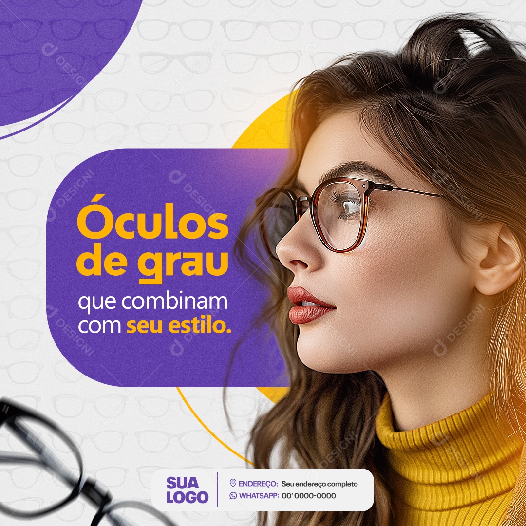 Ótica Óculos de Grau Social Media PSD Editável