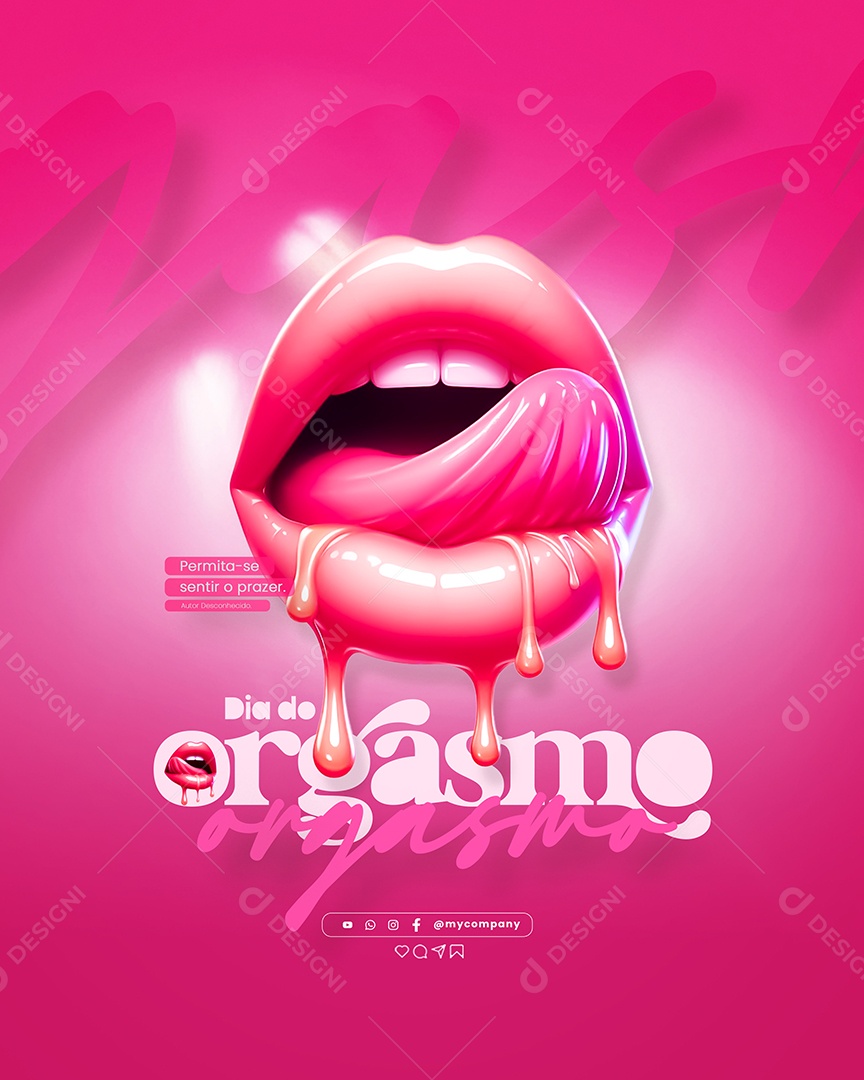 Dia do Orgasmo 31 de Julho Permita-se Sentir o Prazer Social Media PSD Editável