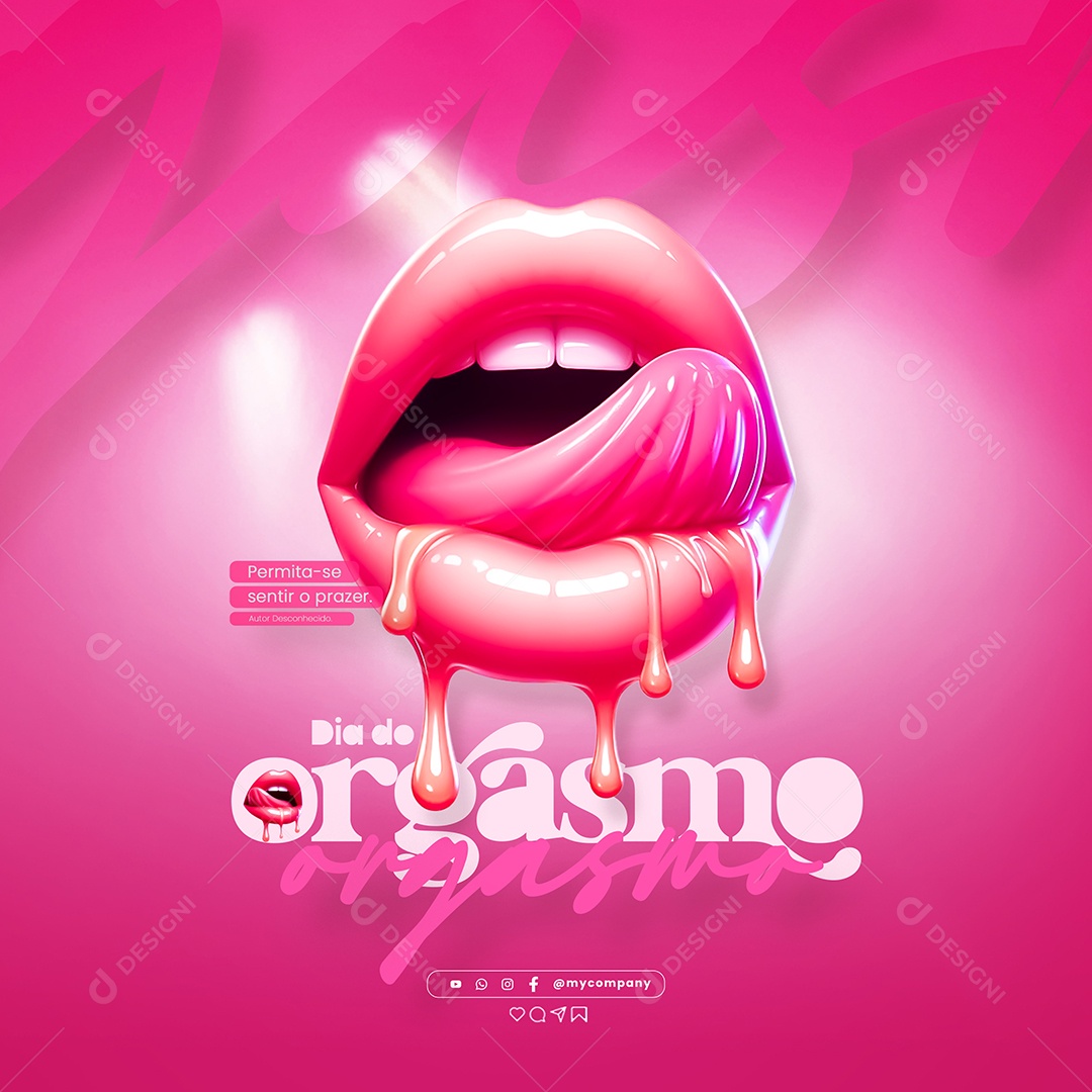 Feed Dia do Orgasmo 31 de Julho Permita-se Sentir o Prazer Social Media PSD Editável