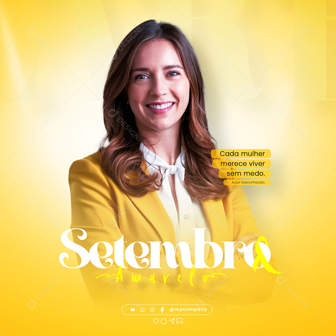 Feed Setembro Amarelo Social Mídia PSD Editável